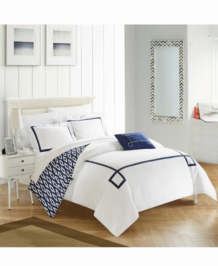 * Chic Home Kendall 4 Pc Queen Duvet Cover Set Navy Duvet Covers & Sets