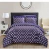 * Chic Home Brooklyn 3 Pc Queen Duvet Cover Set Plum Duvet Covers & Sets