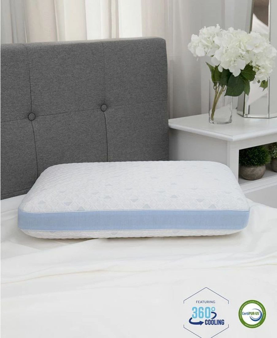 * Sensorgel Cold Touch Gusseted Gel-Infused Memory Foam Pillow Oversized White Pillows