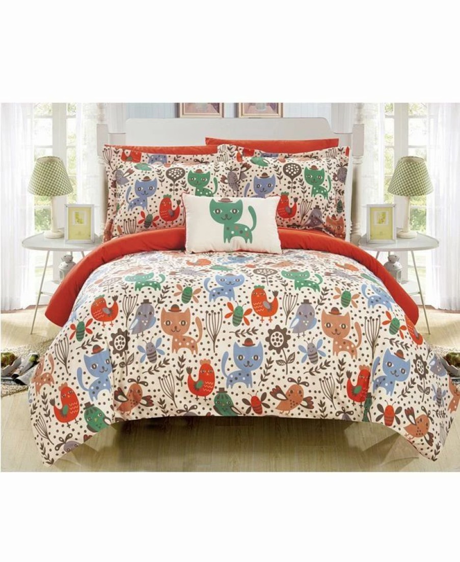 * Chic Home Flopsy 8 Piece Full Bed In A Bag Comforter Set Orange Comforter Sets