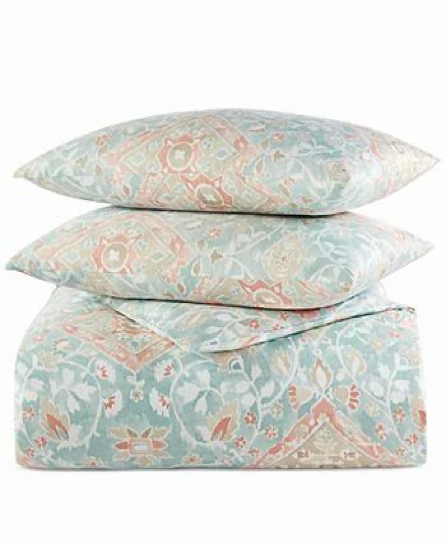 * Charter Club Terra Mesa 3-Pc. Duvet Cover Set, Full/Queen, Created For Macy'S Turquoise/Aqua Duvet Covers & Sets