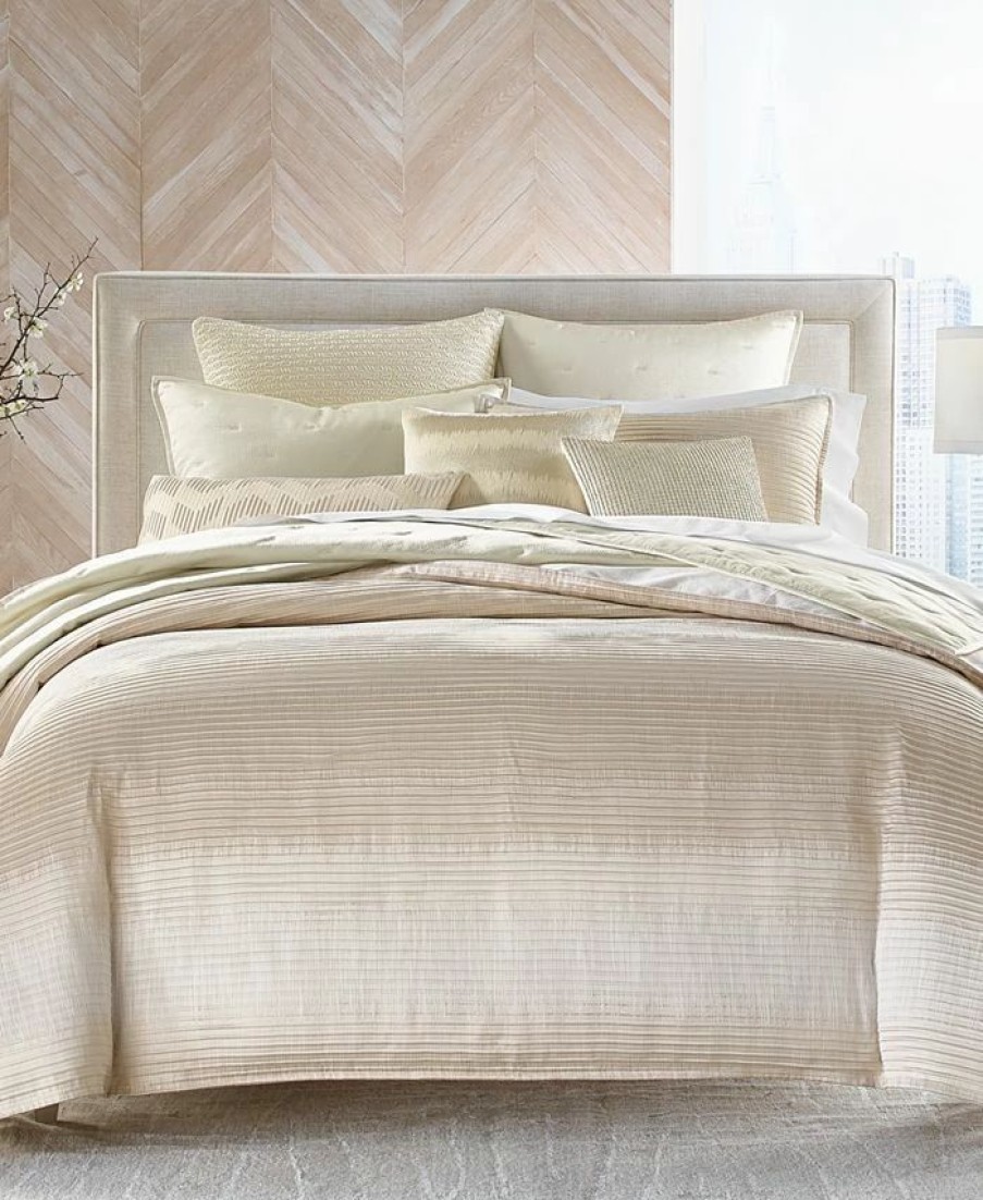 * Hotel Collection Ikat Stripe Comforter, Full/Queen, Created For Macy'S Cream Comforters: Fashion