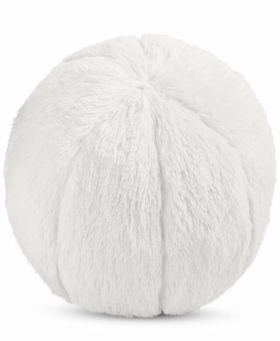 * Home Design Pom Pom 10 Round Decorative Pillow, Created For Macy'S White Pillows