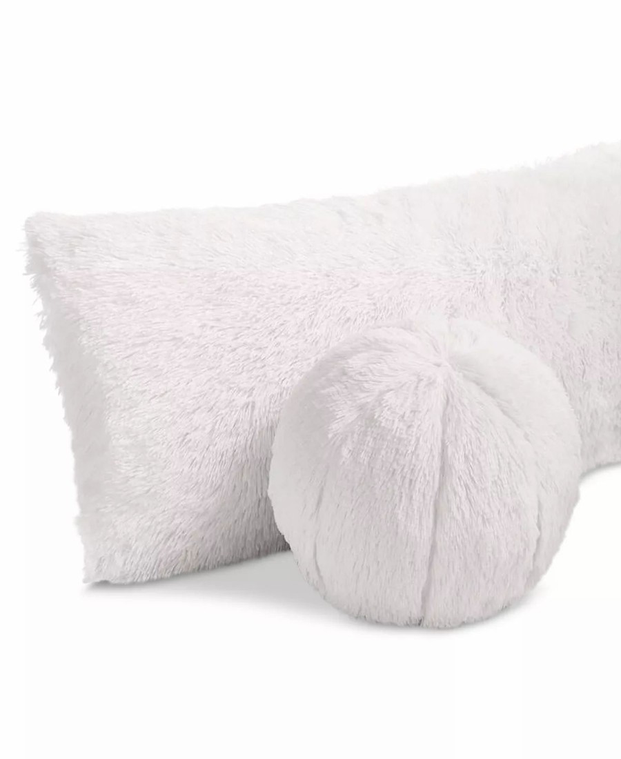 * Home Design Pom Pom 10 Round Decorative Pillow, Created For Macy'S White Pillows