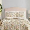 * Jessica Simpson Mils Floral Pinch Pleat King 3-Piece Comforter Set Gray Comforter Sets