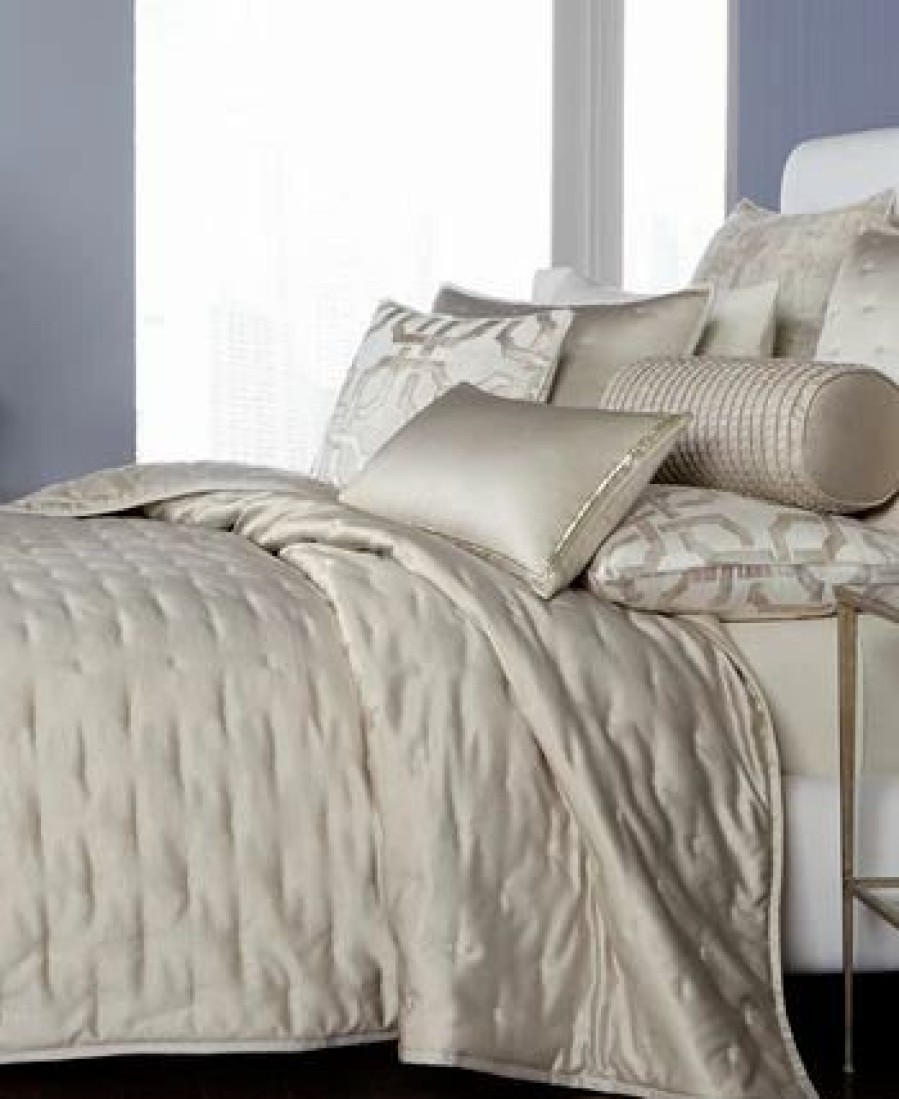 * Hotel Collection Fresco Quilted Sham, King, Created For Macy'S Gold Designer Bedding