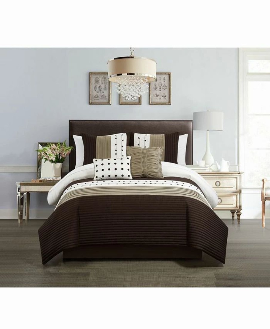 * Chic Home Lainy 5 Piece King Comforter Set Brown Comforter Sets