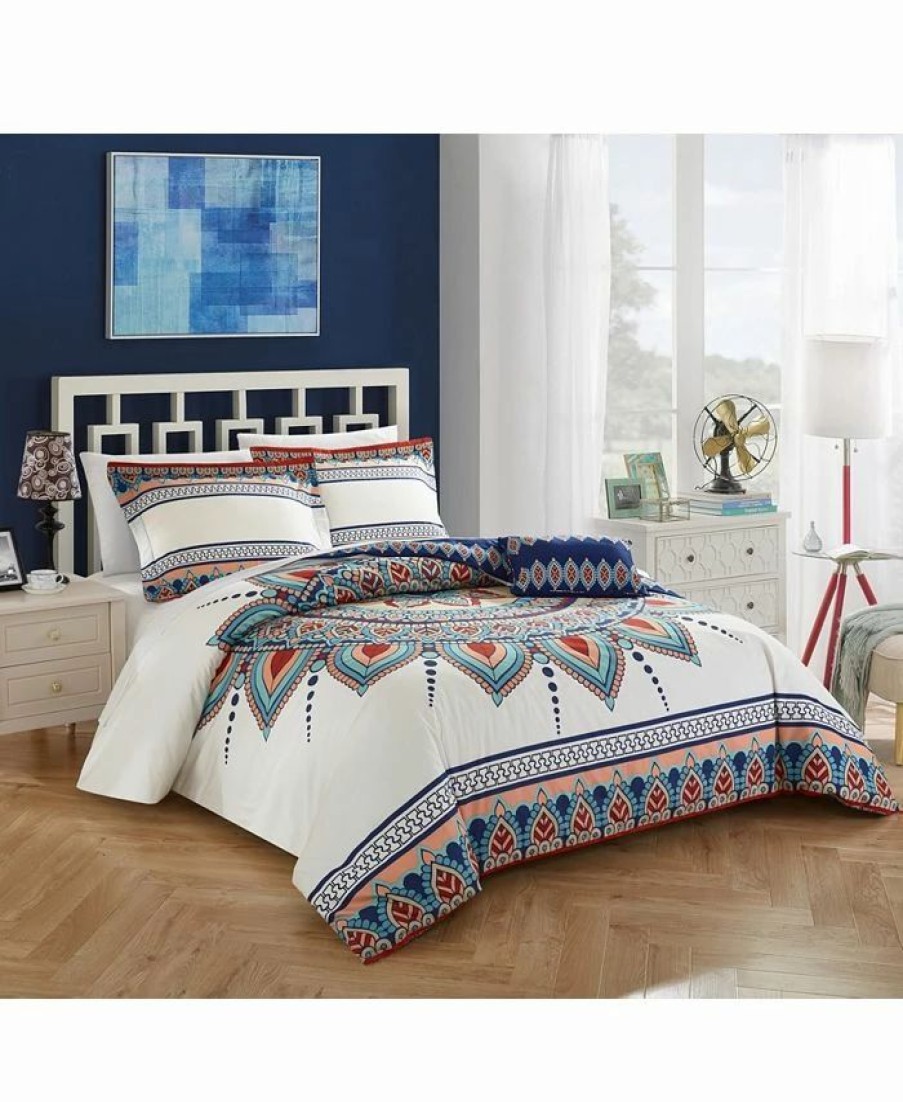 * Chic Home Weston 4 Pc Queen Duvet Cover Set Blue Duvet Covers & Sets