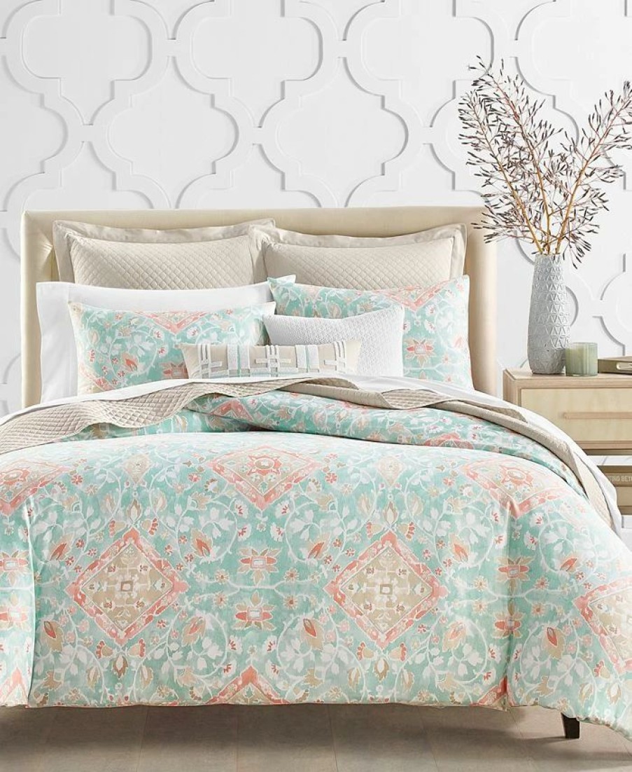 * Charter Club Terra Mesa 2-Pc. Duvet Cover Set, Twin, Created For Macy'S Turquoise/Aqua Duvet Covers & Sets