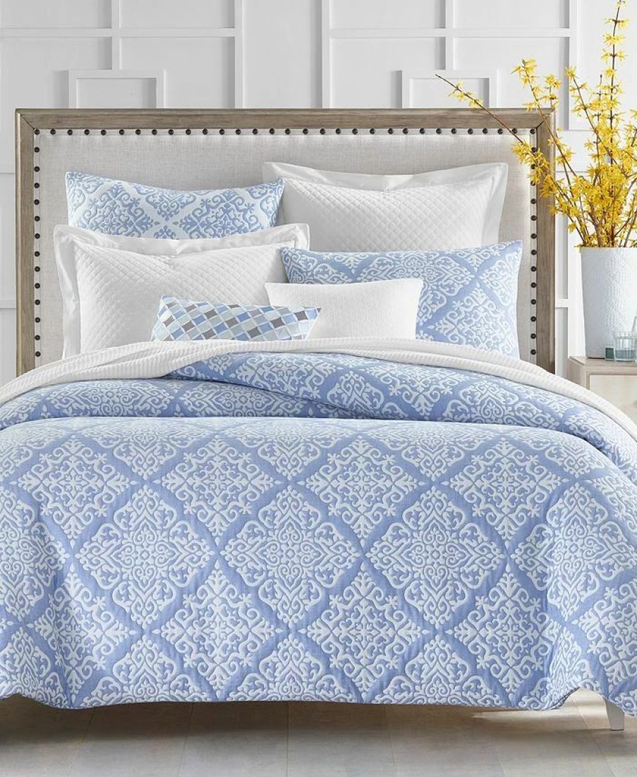 * Charter Club Medallion 2-Pc. Duvet Cover Set, Twin, Created For Macy'S Blue Duvet Covers & Sets