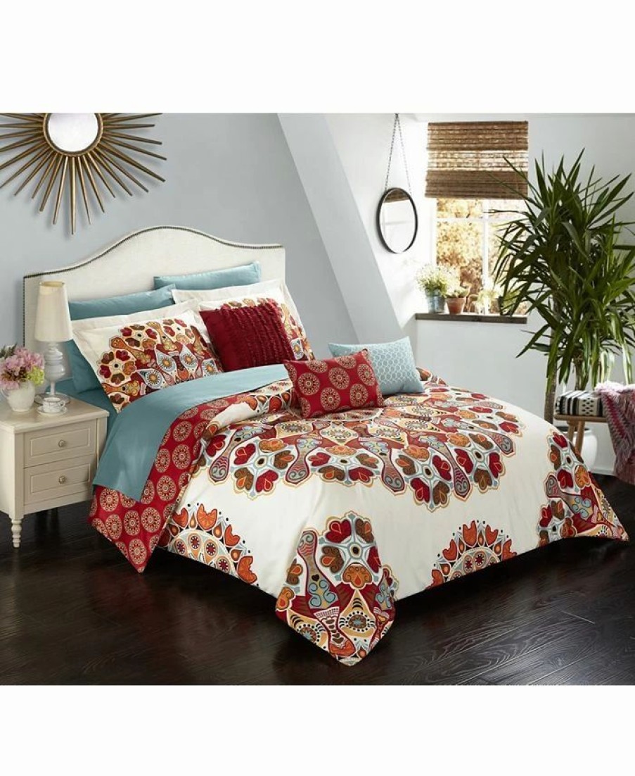 * Chic Home Aberdeen 10-Pc King Comforter Set Red Comforter Sets