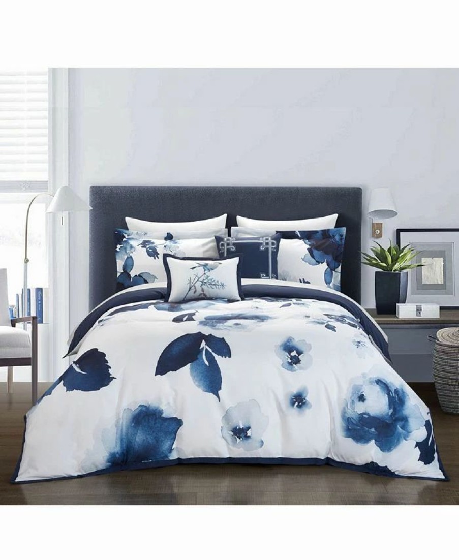 * Chic Home Brookfield Garden 5 Piece King Comforter Set Blue Comforter Sets