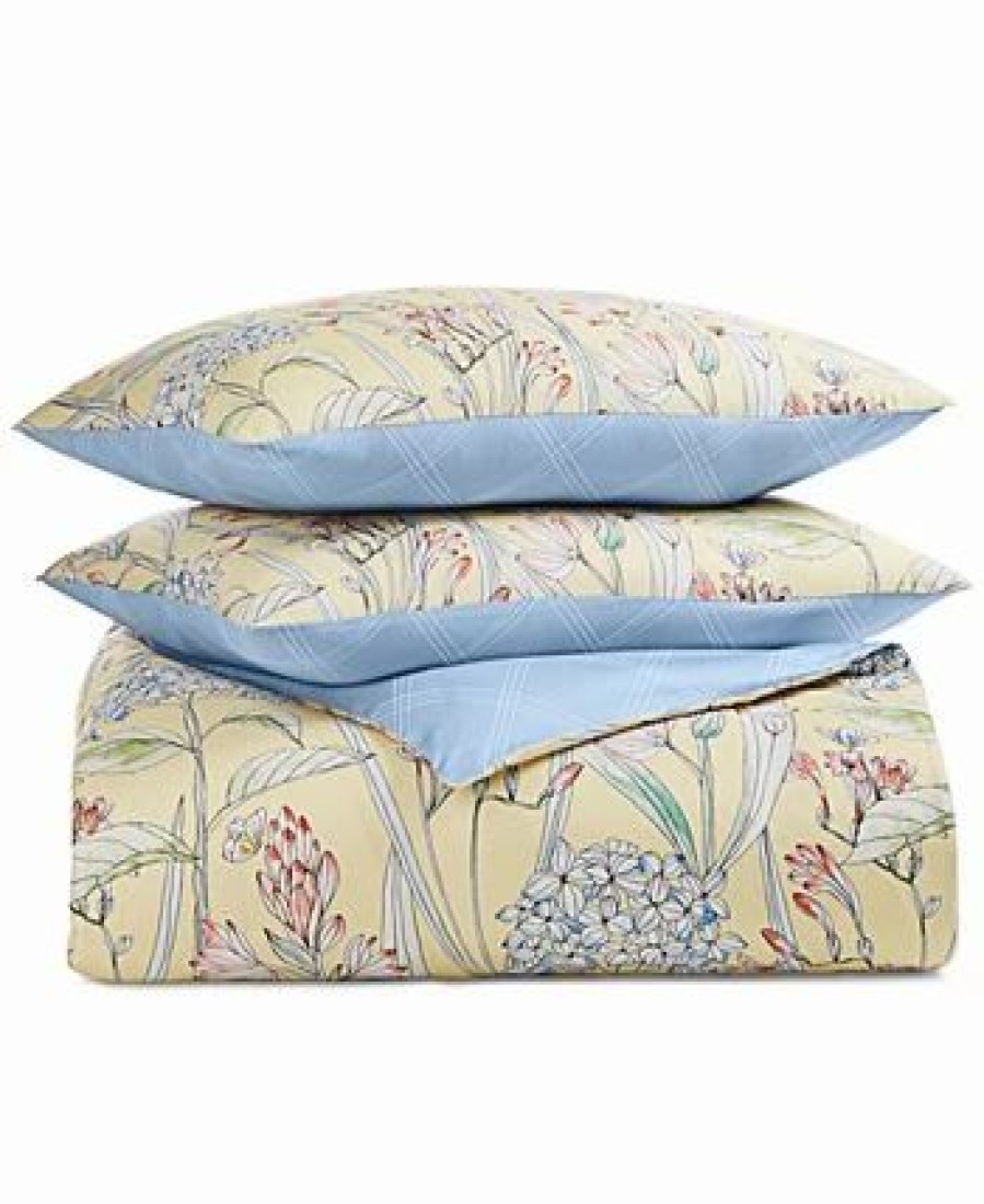 * Charter Club 300-Thread Count Hydrangea 4-Pc. King Comforter Set, Created For Macy'S Yellow Hydrangea Comforter Sets