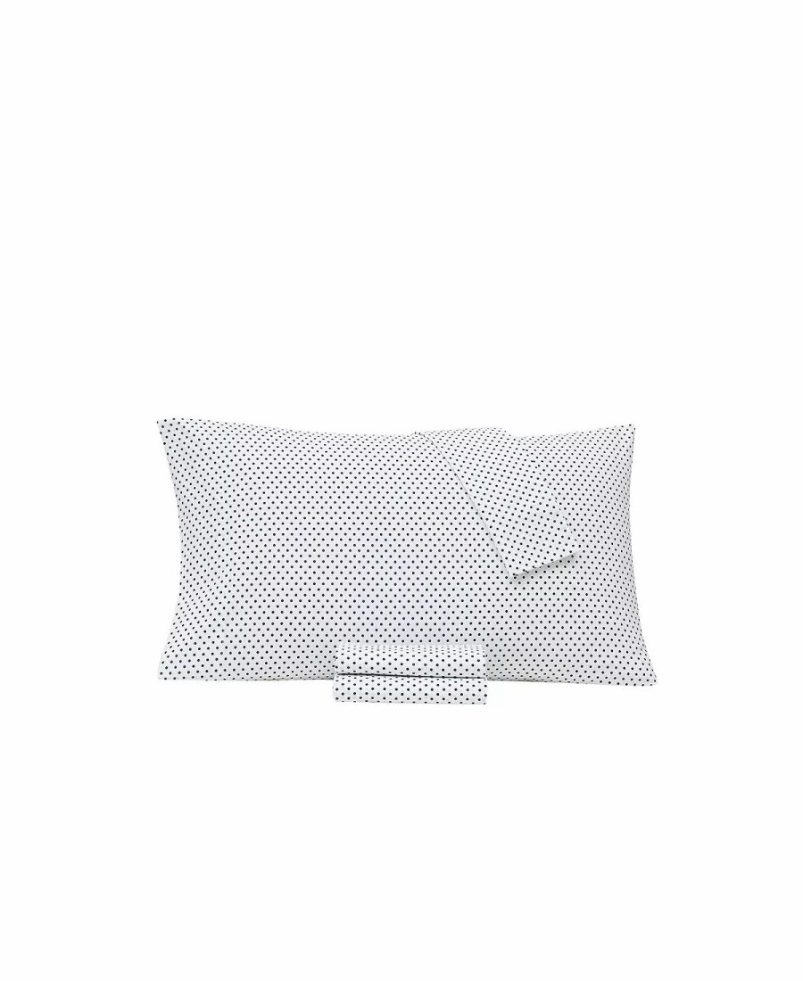 * Kate Spade New York Dinner Dot Printed 3-Pc. Sheet Set, Twin Navy Sheets & Pillowcases