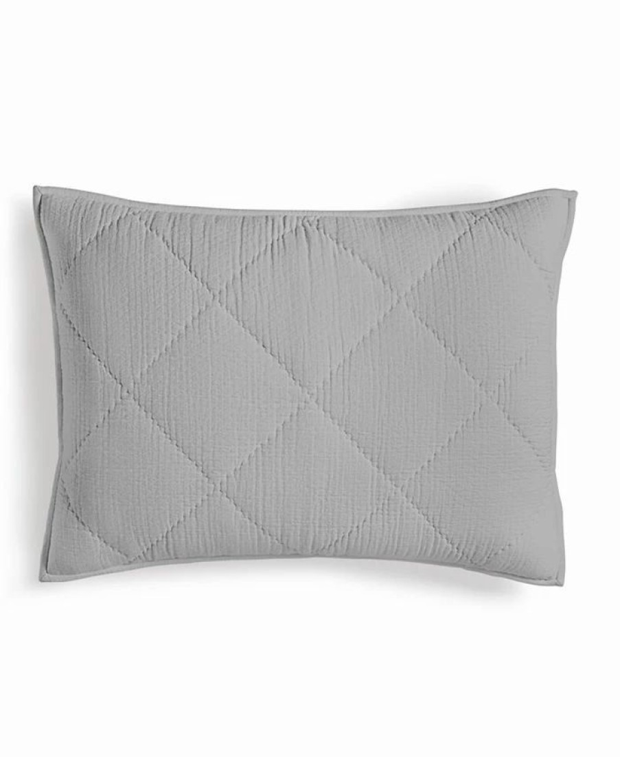 * Hotel Collection Dobby Diamond Quilted Sham, King, Created For Macy'S Grey Designer Bedding