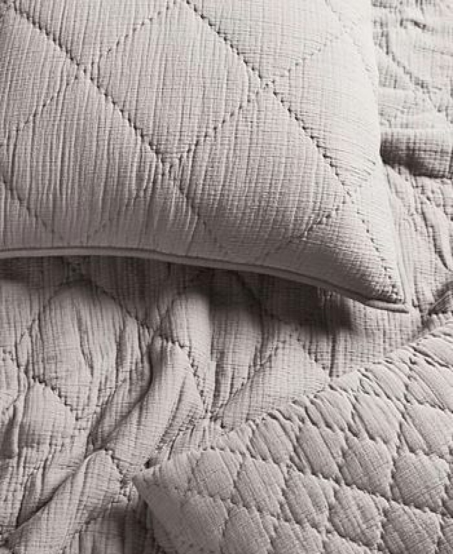 * Hotel Collection Dobby Diamond Quilted Sham, King, Created For Macy'S Grey Designer Bedding