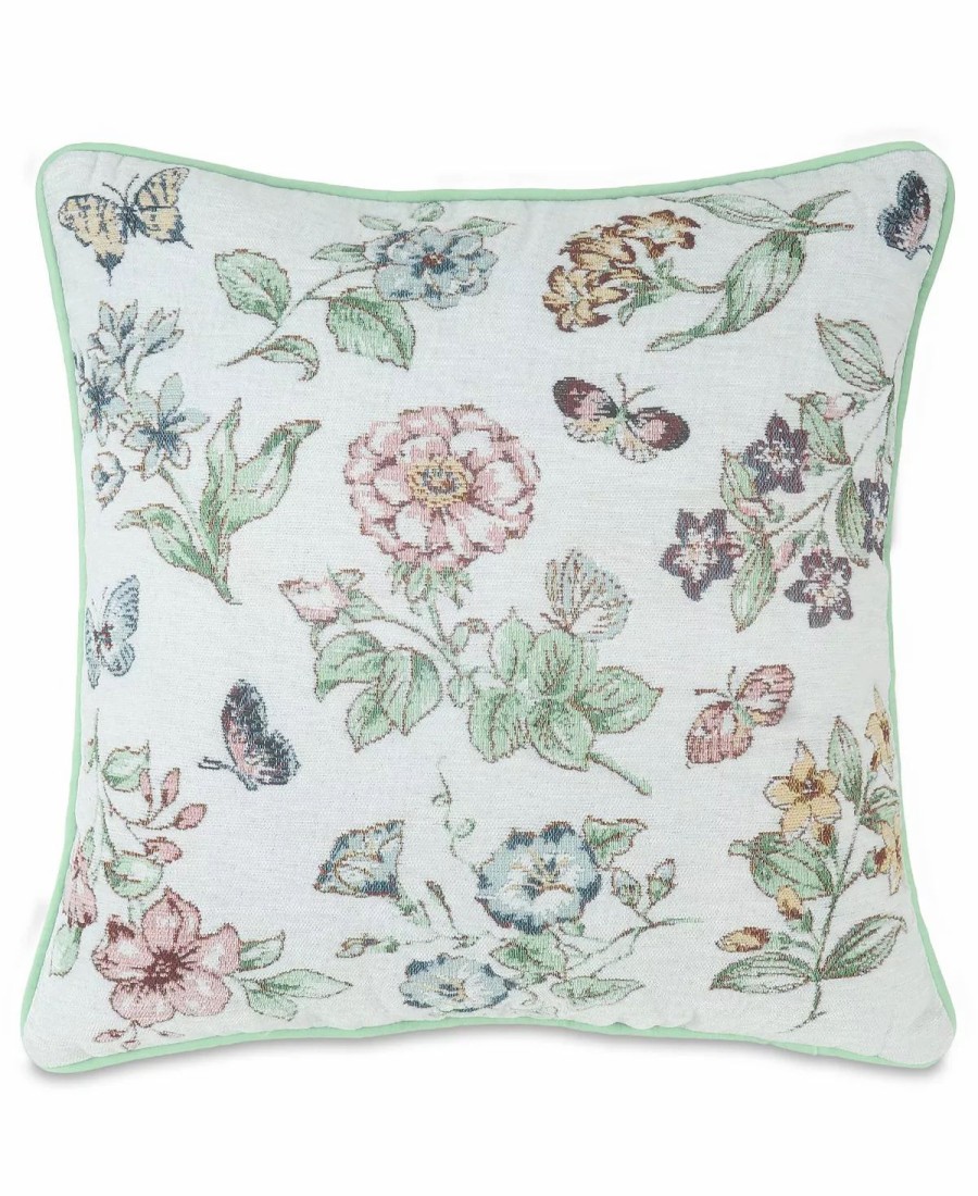 * Lenox Butterfly Meadow Toss Pillow, 18 X 18 White Multi Sheets & Pillowcases