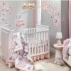 * Lambs & Ivy Signature Botanical Baby Watercolor Floral 4-Piece Crib Bedding Set Pink Comforter Sets