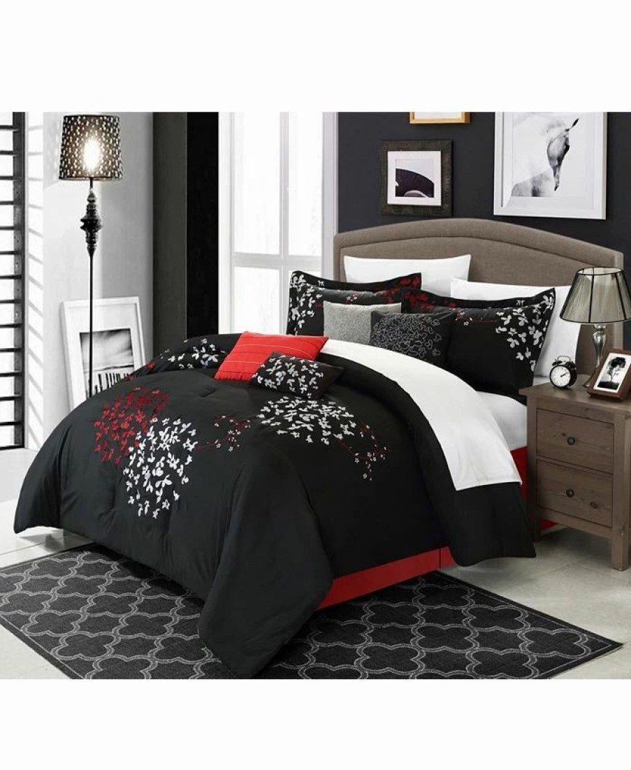 * Chic Home La 12 Pc Queen Comforter Set Black Comforter Sets