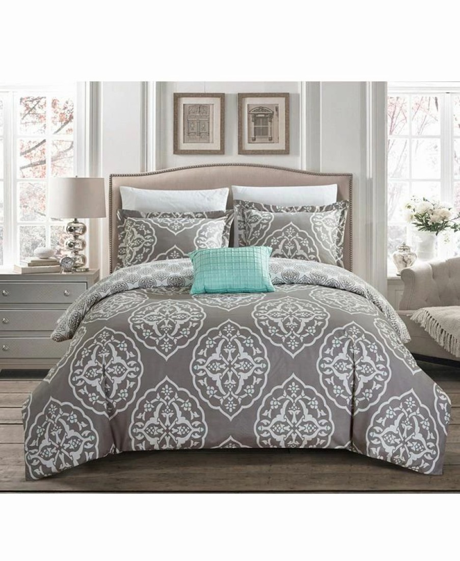 * Chic Home Murano 4 Pc King Duvet Cover Set Grey Duvet Covers & Sets