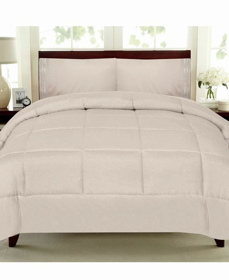 * Sweet Home Collection D Color Box Stitch Down Alternative King Comforter Comforters: Fashion