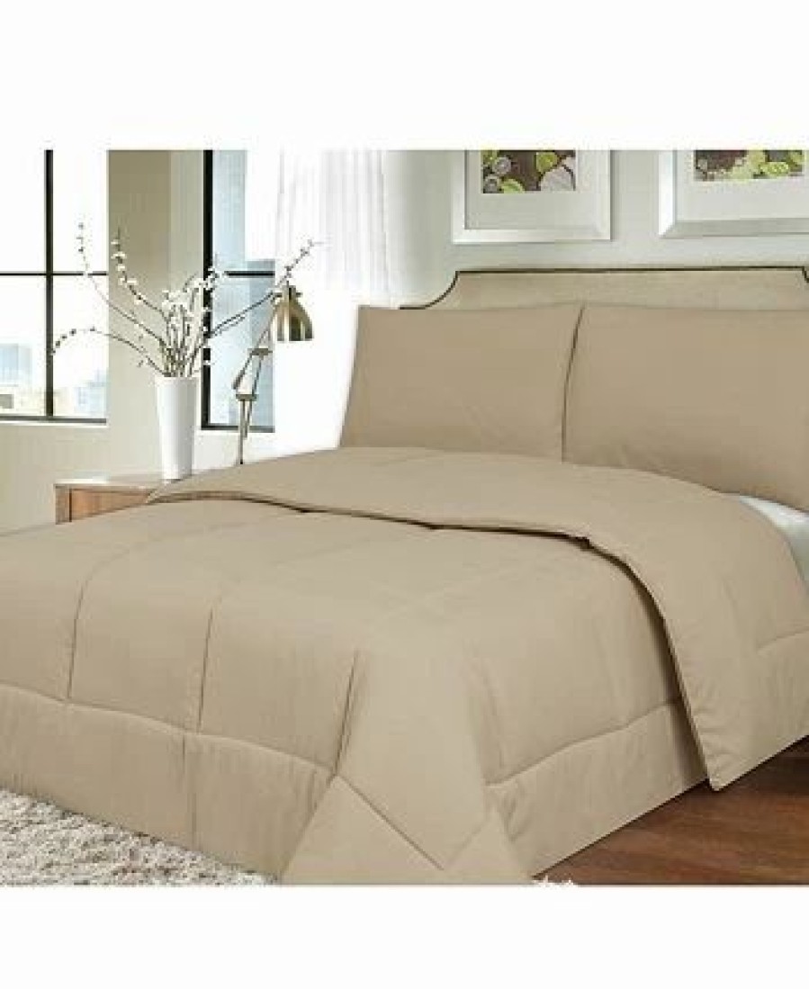 * Sweet Home Collection D Color Box Stitch Down Alternative King Comforter Comforters: Fashion