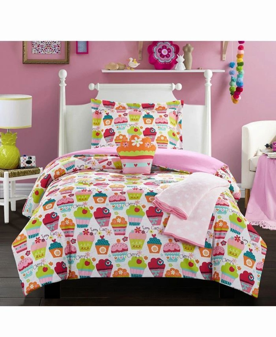 * Chic Home Tasty Muffin 4 Piece Twin Comforter Set Pink Comforter Sets