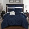 * Chic Home Rosalia 7-Pc Queen Comforter Set Navy Comforter Sets