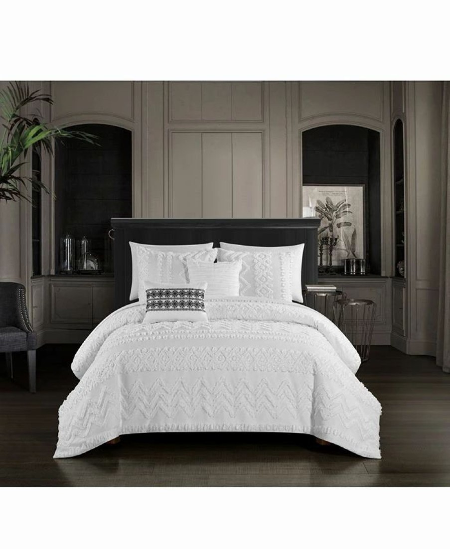 * Chic Home Addison 5 Piece King Comforter Set White Comforter Sets