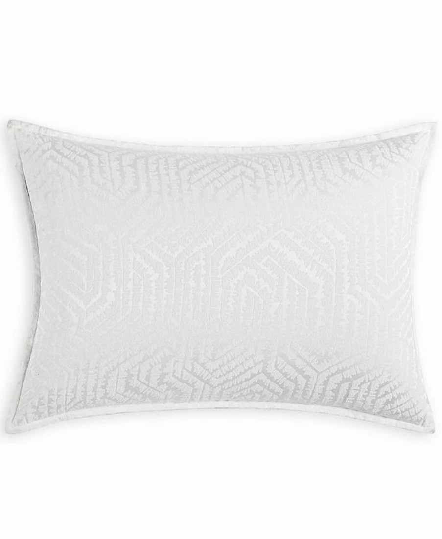 * Hotel Collection Etched Geo Sham, King, Created For Macy'S White Designer Bedding