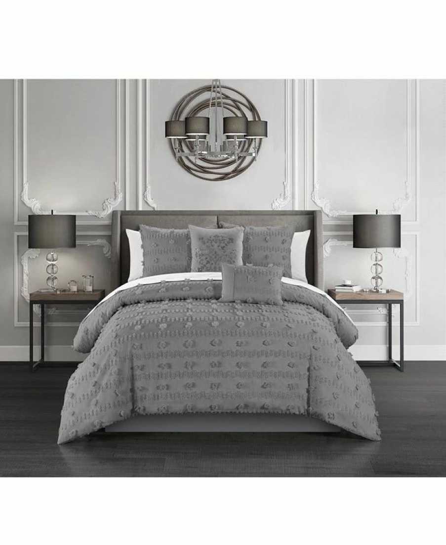 * Chic Home Ahtisa 5 Piece Queen Comforter Set Gray Comforter Sets