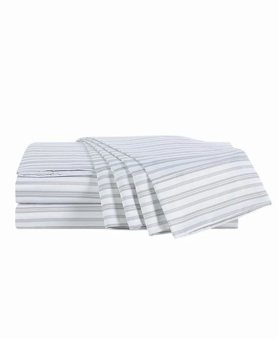 * Wellbeing By Sunham 300 Thread Count 6 Pc. Sheet Set With Silvadur Antimicrobial Treatment, Queen Sheets & Pillowcases