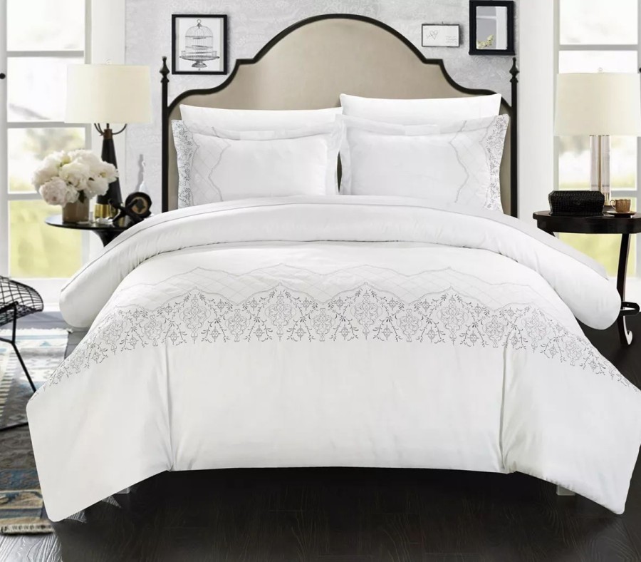 * Chic Home Sophia 7 Pc King Duvet Set White Duvet Covers & Sets