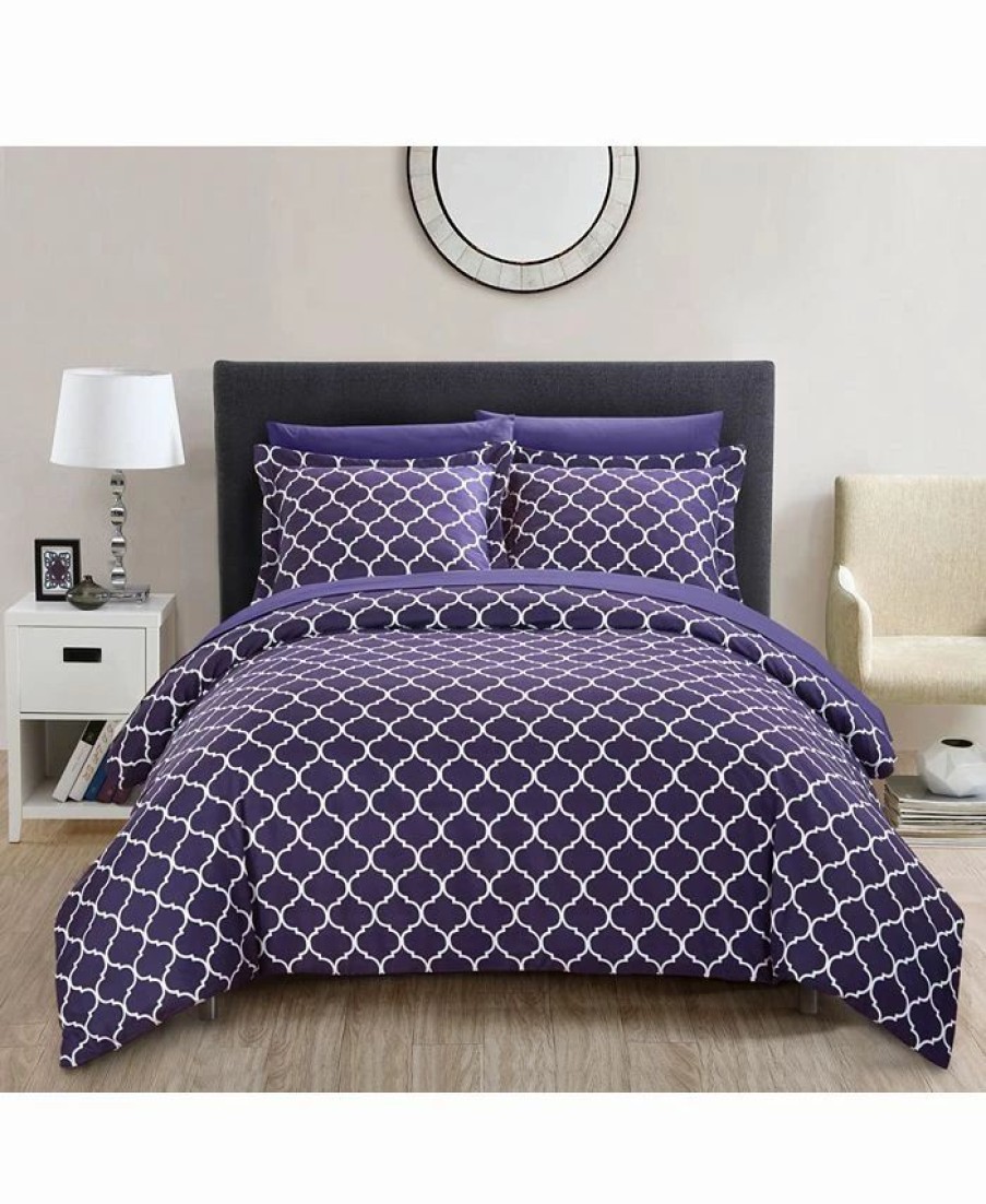 * Chic Home Brooklyn Duvet Cover Sets Plum Duvet Covers & Sets