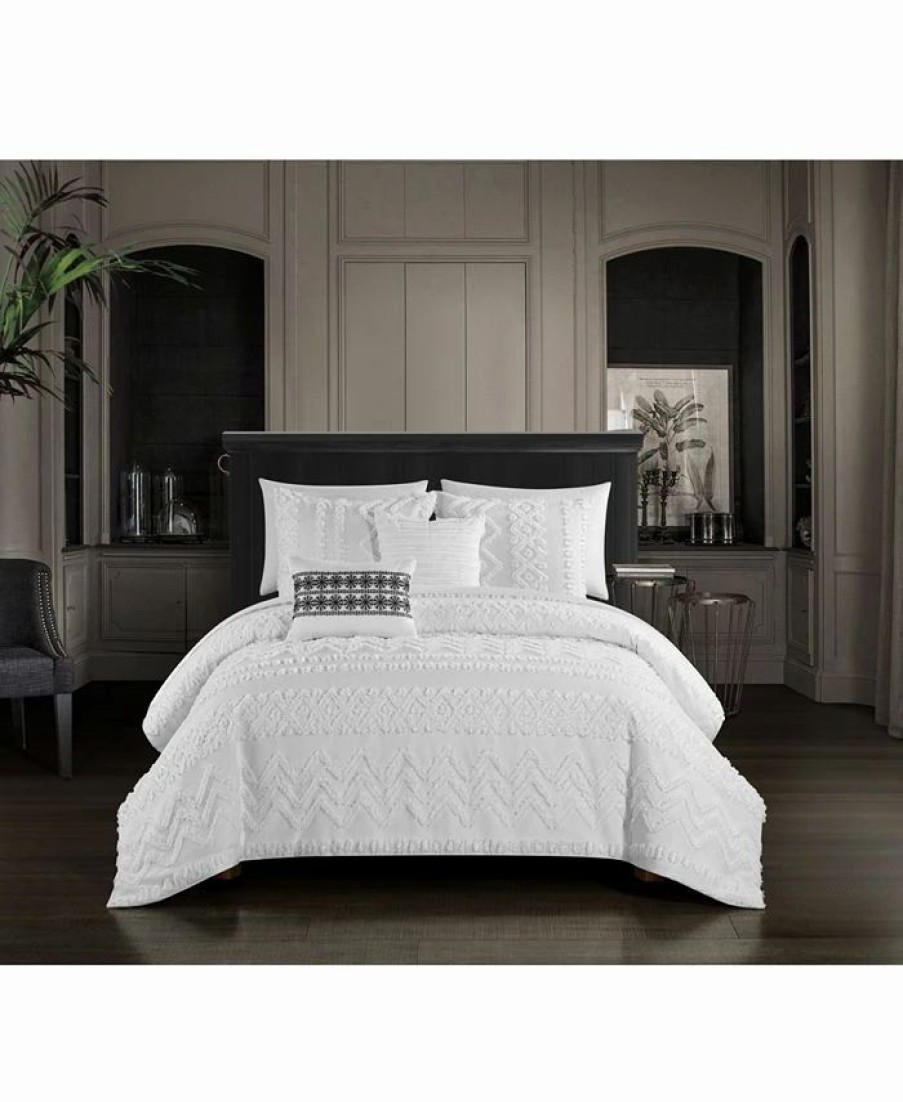 * Chic Home Addison 5 Piece Queen Comforter Set White Comforter Sets