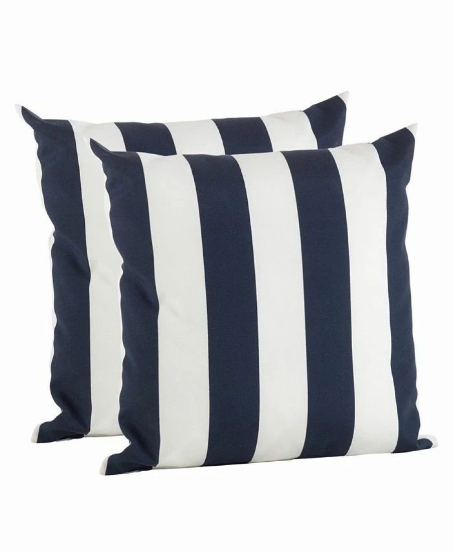 * Saro Lifestyle Ped Pillow Cover Only, Set Of 2, 17 X 17 Navy Designer Bedding