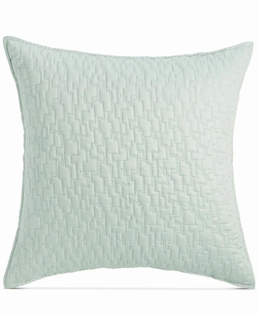 * Hotel Collection Panorama Quilted Sham, European, Created For Macy'S Seafoam Designer Bedding