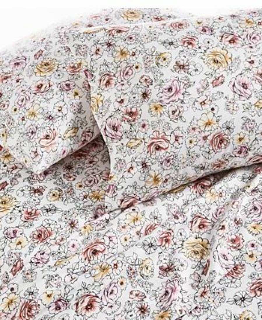 * Charter Club Outline Floral 550 Thread Count Cotton Pillowcase Pair, Standard, Created For Macy'S Sheets & Pillowcases