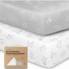 * Keababies 2-Pack Mini Crib Sheets, Pack And Play Sheets Fitted, Pack N Play Sheets, Organic Fitted Crib Sheet Abc Land Sheets & Pillowcases