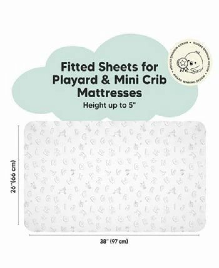 * Keababies 2-Pack Mini Crib Sheets, Pack And Play Sheets Fitted, Pack N Play Sheets, Organic Fitted Crib Sheet Abc Land Sheets & Pillowcases