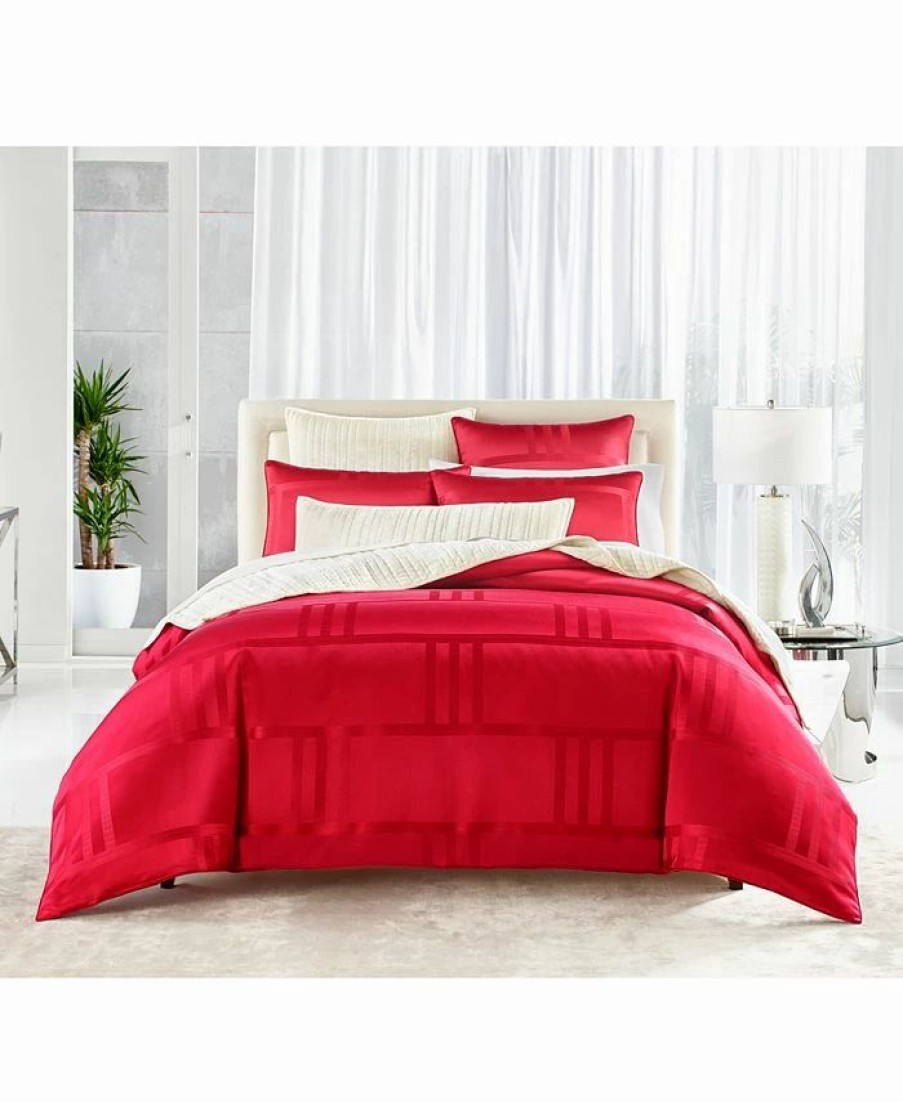 * Hotel Collection Structure Duvet Cover, King, Created For Macy'S Red Duvet Covers & Sets