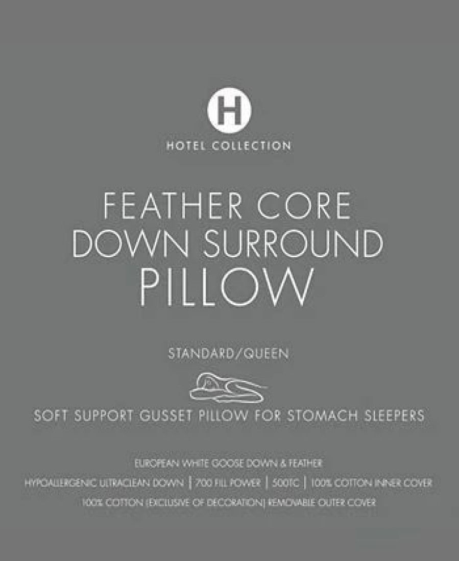 * Hotel Collection Feather Core Down Surround Soft Standard/Queen Pillow, Created For Macy'S White Pillows