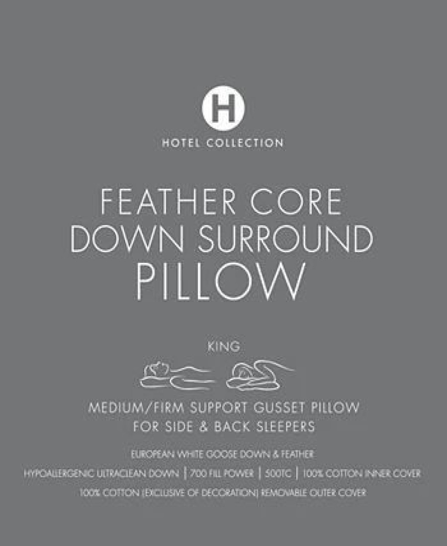 * Hotel Collection Feather Core Down Surround Firm Standard/Queen Pillow, Created For Macy'S White Pillows