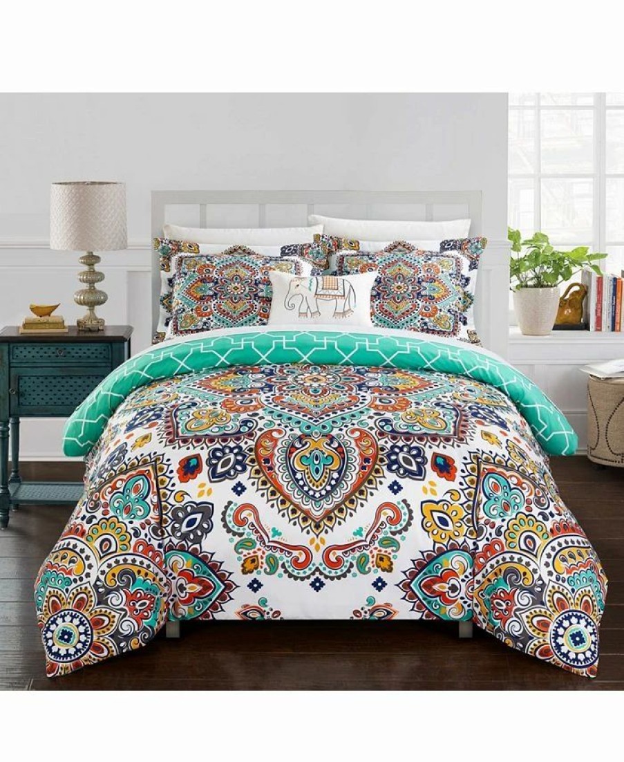 * Chic Home Karen 4 Pc Queen Duvet Cover Set Aqua Duvet Covers & Sets