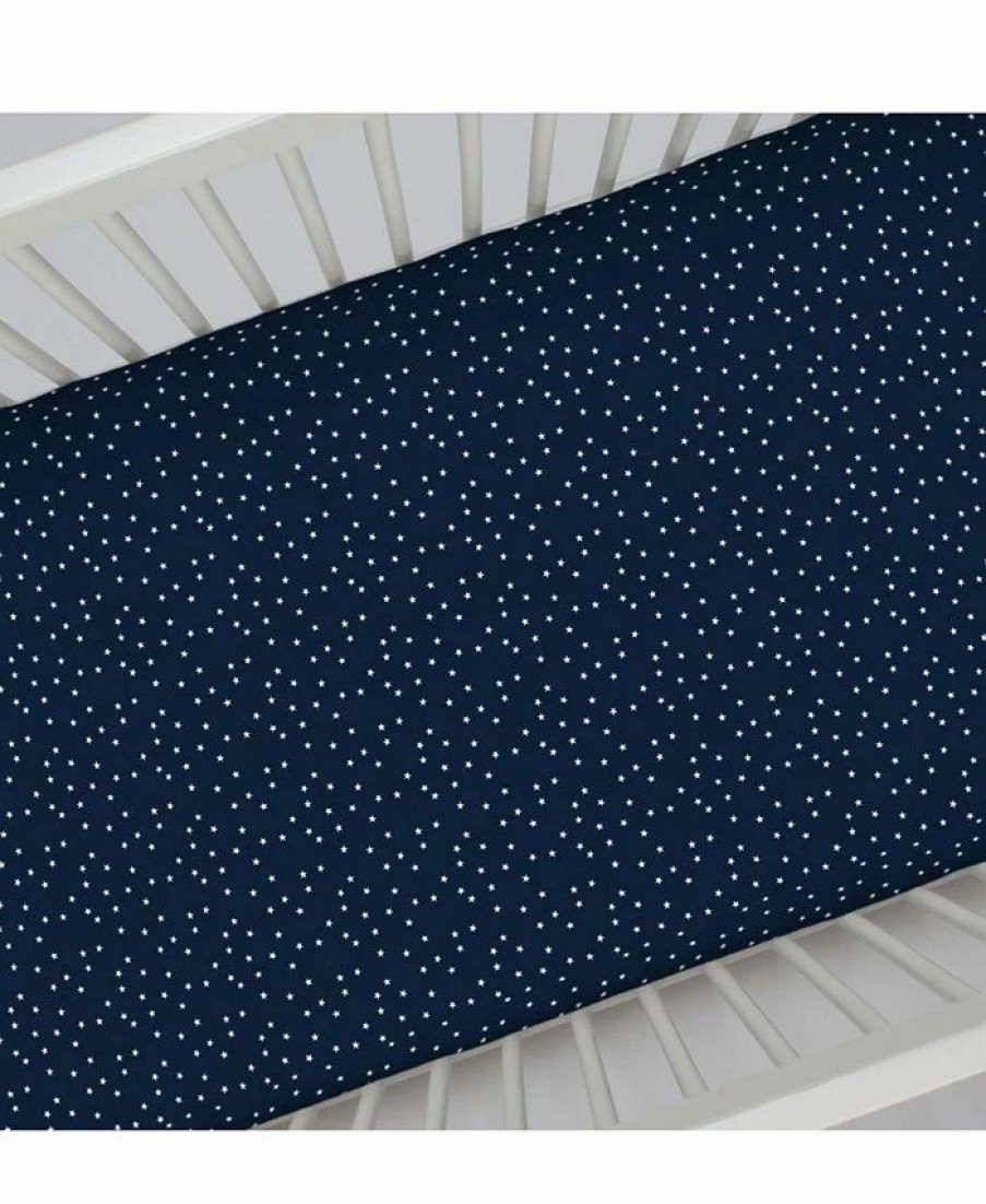 * Carter'S Otton Sateen Fitted Crib Sheet Navy Stars Sheets & Pillowcases