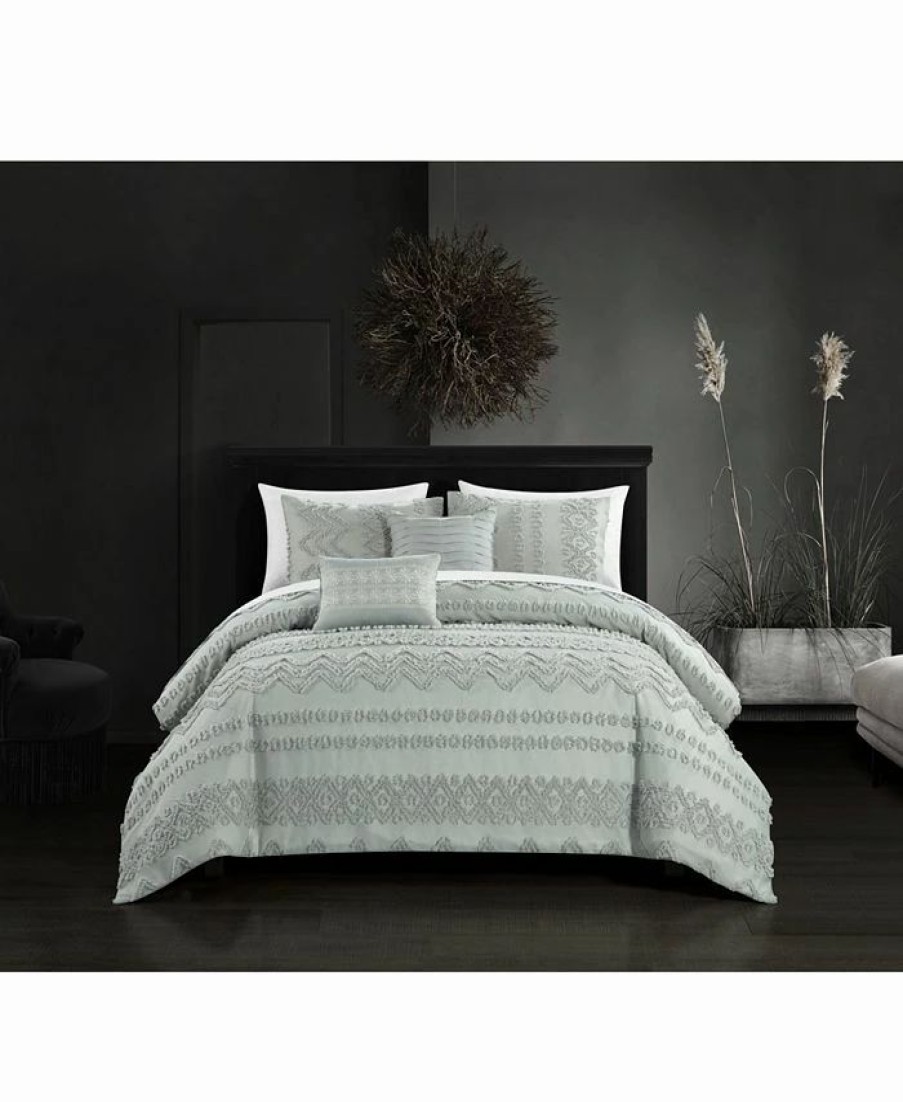 * Chic Home Addison 5 Piece Queen Comforter Set Gray Comforter Sets