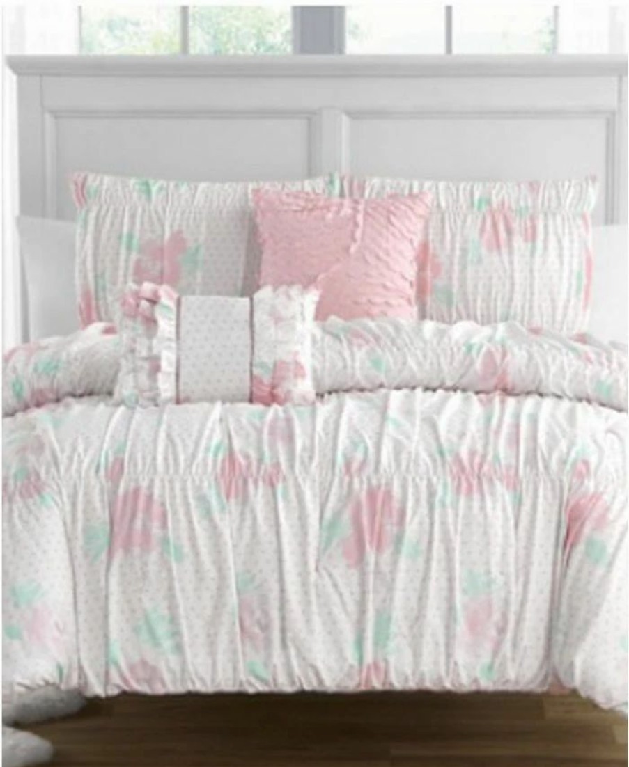 * Design Studio Tabitha 5-Piece Twin Comforter Set Pink Designer Bedding