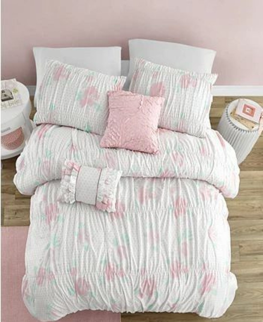 * Design Studio Tabitha 5-Piece Twin Comforter Set Pink Designer Bedding