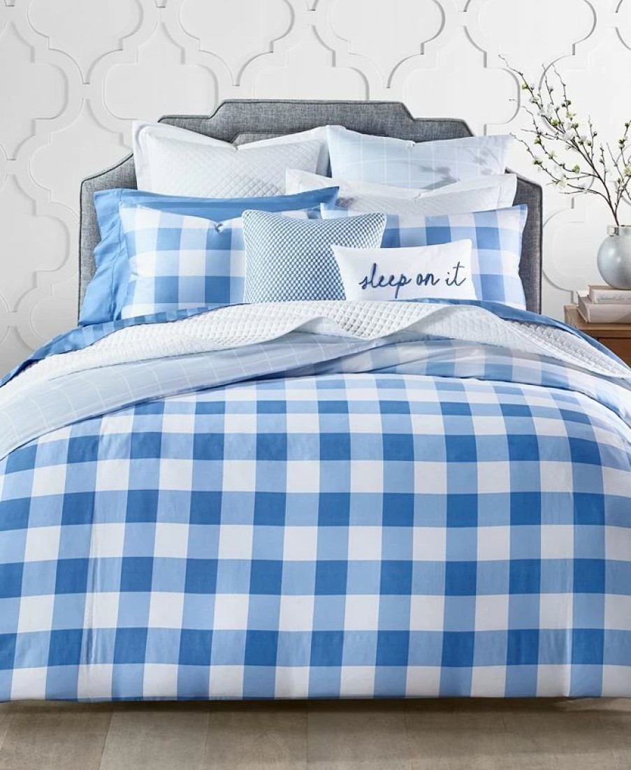 * Charter Club Gingham Colorblock 2-Pc. Duvet Cover Set, Twin, Created For Macy'S Duvet Covers & Sets