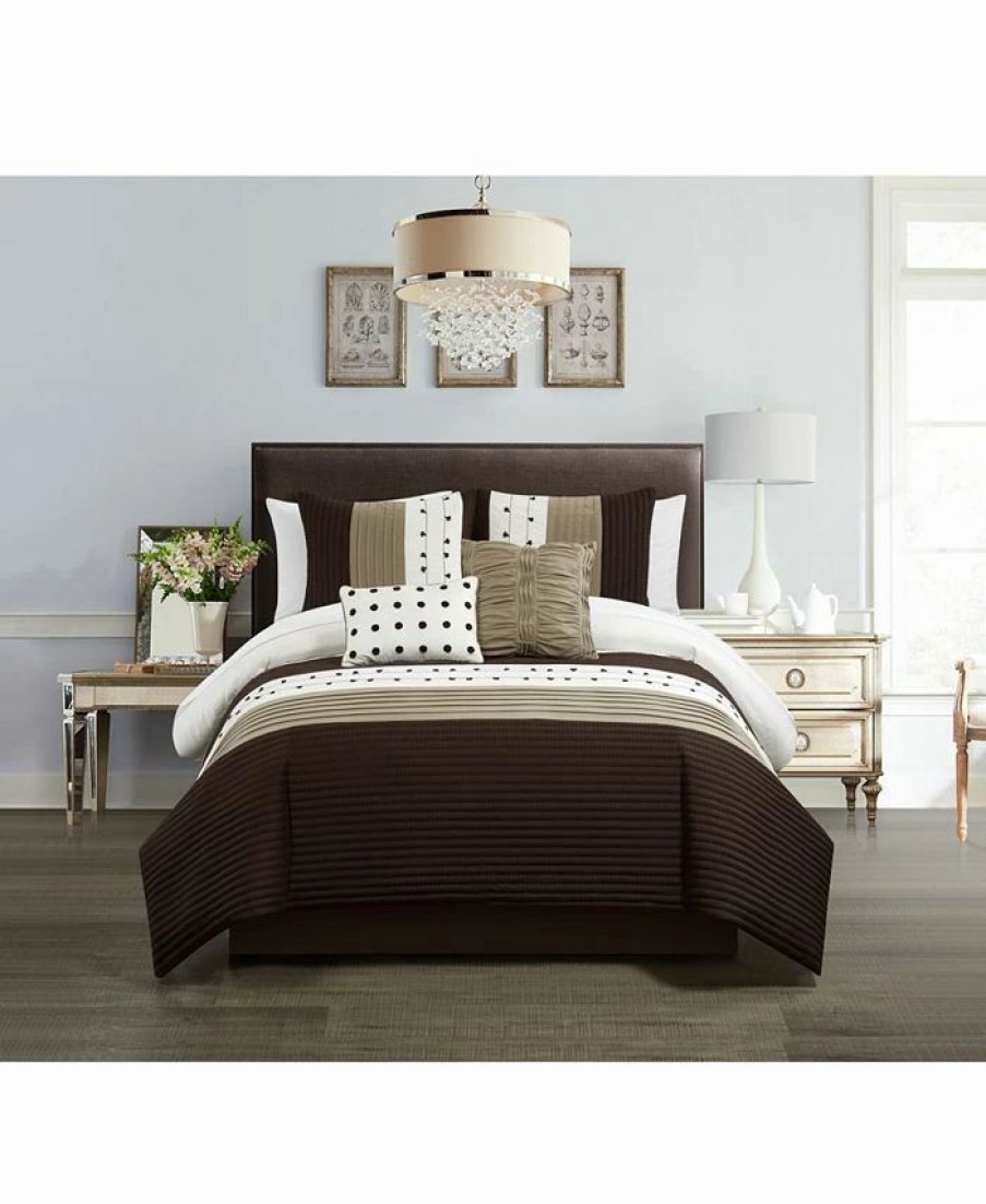 * Chic Home Lainy 9 Piece King Comforter Set Brown Comforter Sets